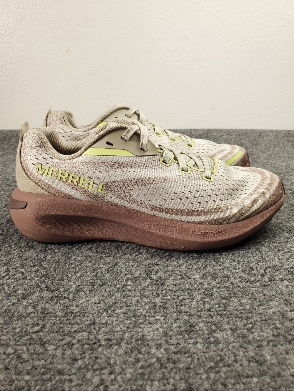 Merrell Morphlite Trail Running Shoes Size 8.5 Tan Brown FloatPro Sneakers Lace